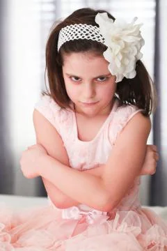 6 or 7 Years Old Little girl with Dark Hair and Brown Eyes Stock Photos