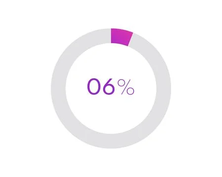 6 percent pie chart. Circle diagram business illustration, Percentage vecto.. Stock Illustration