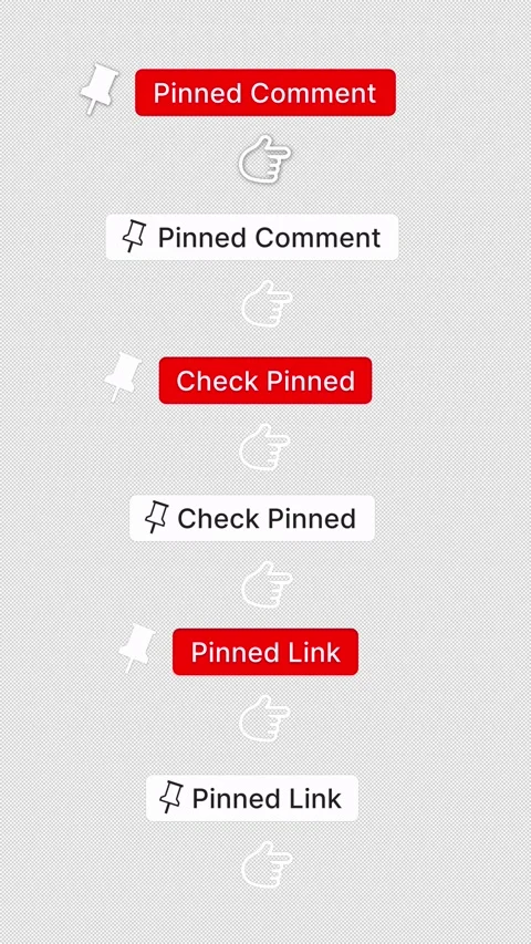 6 Pinned Comment Pack: Arrow and Hand Pointer - Transparent Alpha - 4K Vertical Stock Footage 327696056