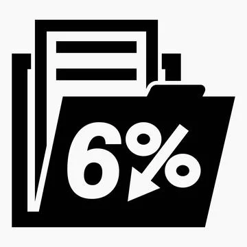 6% reduction in the value of securities. Drop in stock prices. Stock Illustration