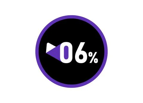 6% Round design vector, 6 percent images Illustrazione stock