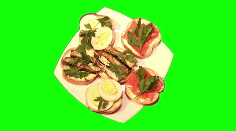 6 sandwiches rotating 01 Stock Footage 44461872