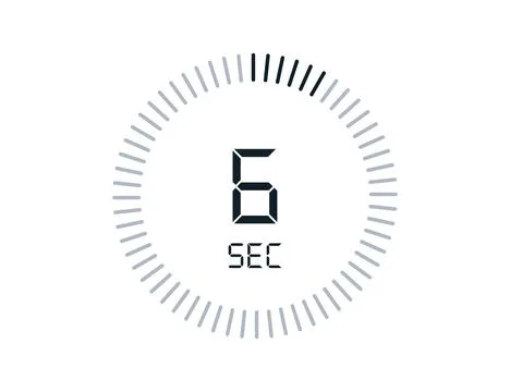 6 second timers Clocks, Timer 6 sec icon 스톡 일러스트