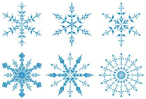6 snowflakes Stock Illustration