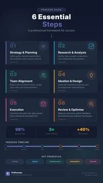 6 Step Infographic Vector Circular Process Template Stock Illustration
