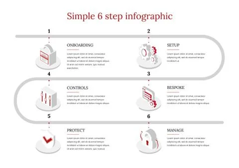 6-Step Vector Infographic Stock Illustration