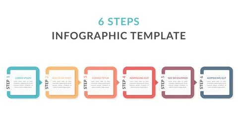 6 Steps - Infographic Template Stock Illustration