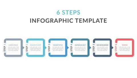 6 Steps - Infographic Template Stock Illustration