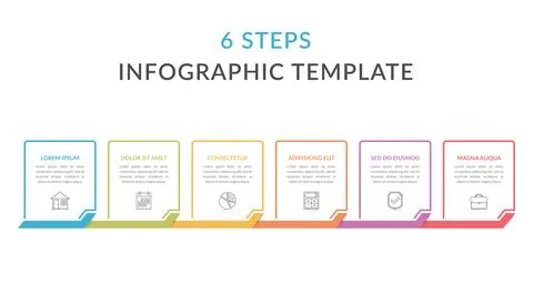 6 Steps - Infographic Template Stock Illustration