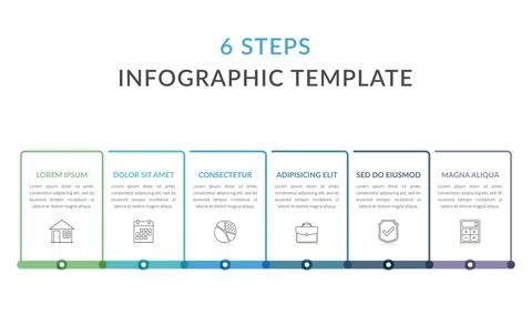 6 Steps - Infographic Template Stock Illustration