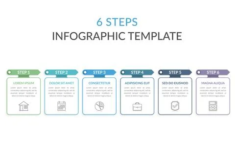 6 Steps - Infographic Template Stock Illustration