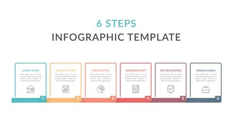 6 Steps - Infographic Template Stock Illustration