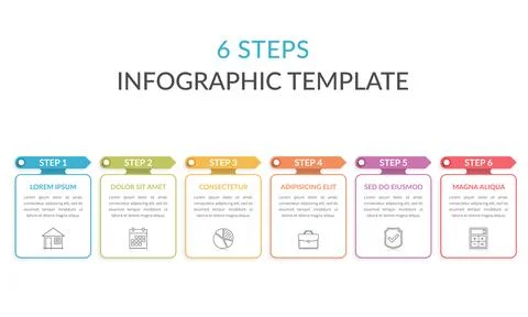 6 Steps - Infographic Template Stock Illustration