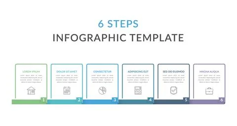 6 Steps - Infographic Template Stock Illustration