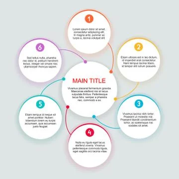 6 steps infographics - vector scheme template Stock Illustration