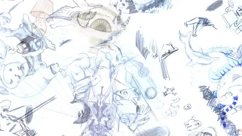 6 Stop-Motion Scribble Textures Stock Footage 307880445