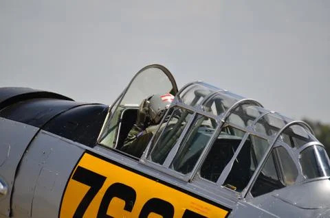 A-6 Texan pilot close up Stock Photos