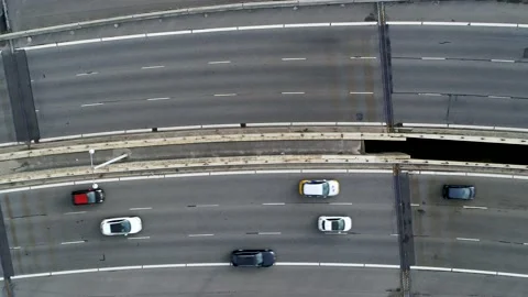 6 track road seen from above, stock footage by DroneRune Video stock 138688775