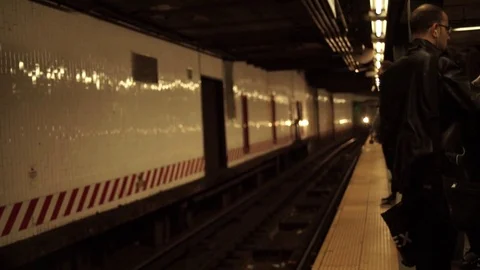 6 Train Approaching 42nd Street Station, New York Video stock 72572716