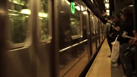 6 Train Approaching 42nd Street Station, New York Video stock 72572756