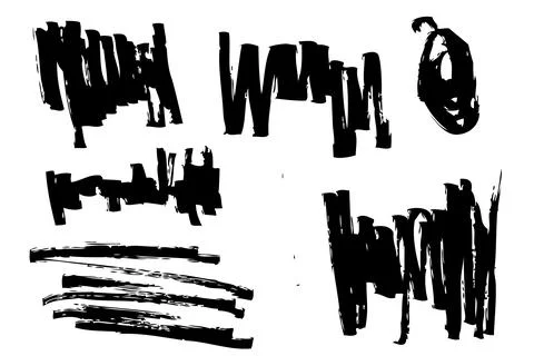 6 Vector Scribble Line Abstract Shape Hand Draw Sketch for your design elemen 스톡 일러스트
