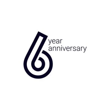6 Year Anniversary Celebration Vector Template Design Illustration Stock Illustration