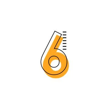 6 Year Anniversary Vector Template Design Illustration Stock Illustration