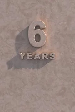 6 years 3d text Stock Illustration