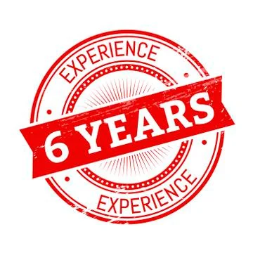 6 years experience round stamp Stock-Illustration