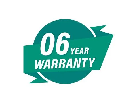 6 Years warranty badge vector images Stock Illustration