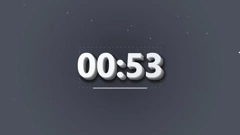 60 to 0 seconds Animation Countdown Stock Footage 336159607