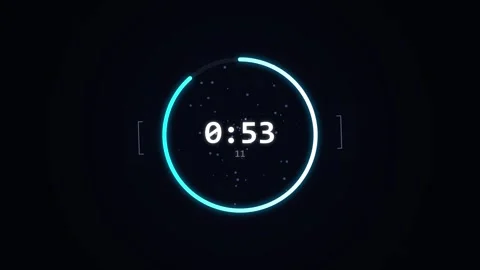 60 to 0 seconds countdown timer Stock Footage 336159590