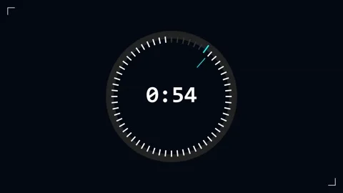 60 to 0 seconds minimalist digital countdown timer animation with circular us Stock Footage 345565574