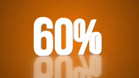 60% 3D Text spinning on an orange background. 360 Looped video. 4K 動画素材 276685069