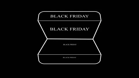 60 Animation Text Black and White Black Friday 库存影片 135041336