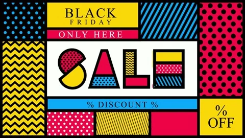 60 Animation Text Pattern Sale Black Friday 库存影片 194824947