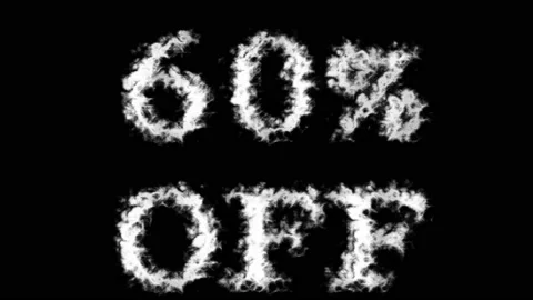 60% Off cloud text effect black isolated background 스톡 동영상 139606570