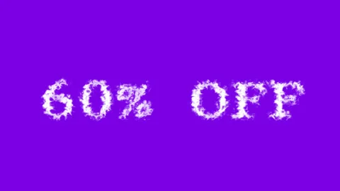 60% Off cloud text effect violet isolated background Stock Footage 138721634