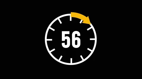 60 countdown animation from 60 to 0 countdown. Modern flat design with animation Vídeo Stock 196199987