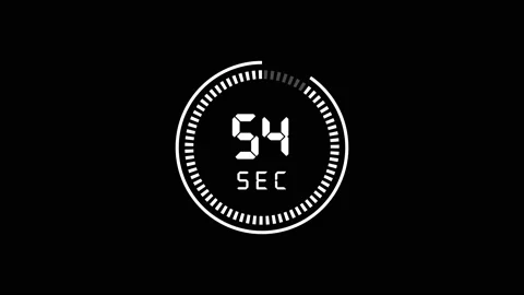 60 countdown animation from 60 to 0 countdown. Modern flat design with animation Vídeo Stock 196199989
