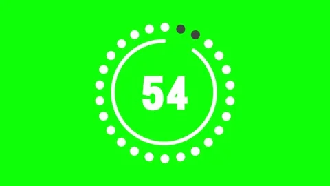 60 countdown animation from 60 to 0 countdown. Modern flat design with animation Stock Footage 196200003