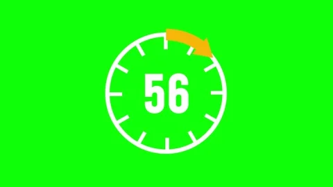 60 countdown animation from 60 to 0 countdown. Modern flat design with animation Video stock 196200016