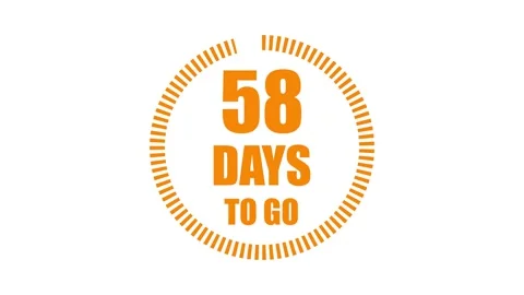 60 days to go motion graphics running numbers counting animation Stock Footage 321469864