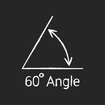 60 degree angle chalk icon, isolated icon with angle symbol and text Stockillustratie