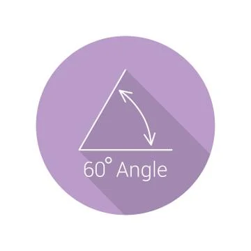 60 degree angle flat icon, isolated icon with angle symbol and text Illustration