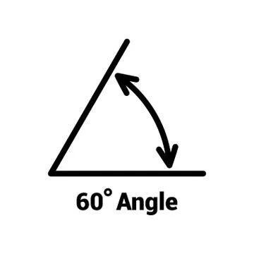 60 degree angle icon, isolated icon with angle symbol and text Stock Illustration