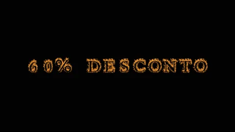 60% desconto fire text effect black background Video stock 136566107