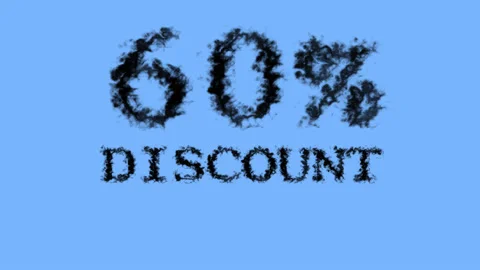 60% discount smoke text effect sky isolated background Stock Footage 139628306