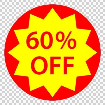 60% off discount sticker design Stock Illustration