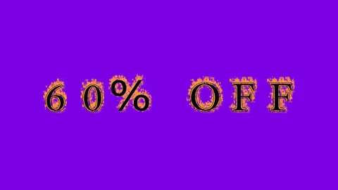 60% Off fire text effect violet background Stock Footage 136066420